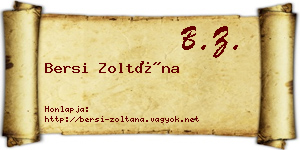Bersi Zoltána névjegykártya